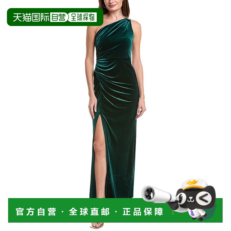 自营Adrianna Papell Slim Column Maxi Dress - green 美国奥莱
