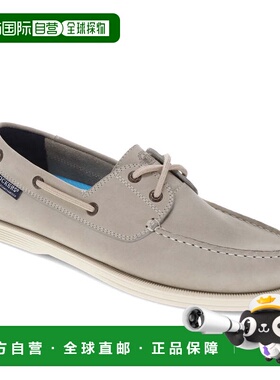 自营 Dockers男式丹尼森真皮连衣裙休闲船鞋-浅灰色 美国奥莱直发