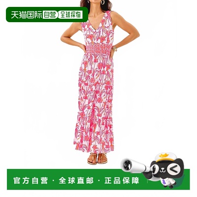 自营lilly pulitzerSkylar Midi Dress Lovely Long Stems In Whi