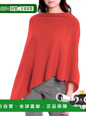 自营in2Cashmere Long Elegant Poncho Top - orange fizz 美国奥