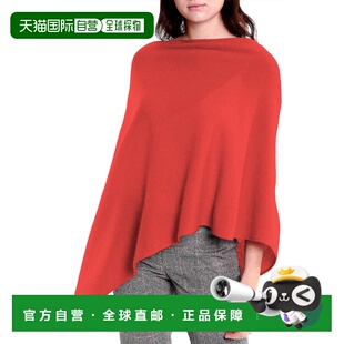 自营in2Cashmere Long Elegant Poncho Top - orange fizz 美国奥