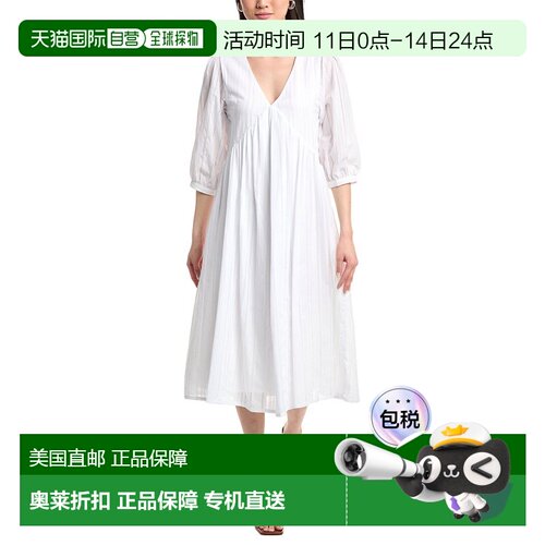 自营Nation LTD Aya Midi Dress - white 美国奥莱直发连衣裙