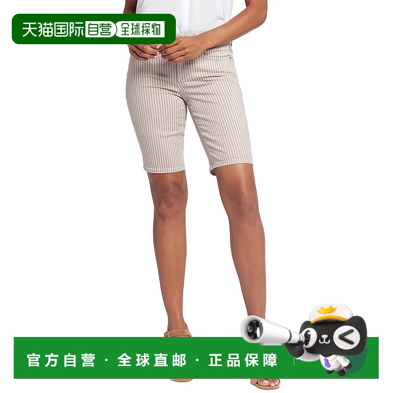 自营 NYDJ Briella Sandbar 条纹短裤 - 棕色 美国奥莱直发