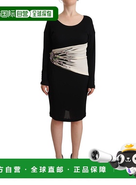 自营 Roberto Cavalli 女式紧身及膝连衣裙 - 黑色 | |银 美国奥