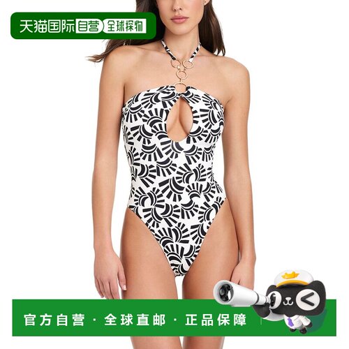 自营Red Carter Eyecatcher Keyhole One-Piece - white 美国奥莱