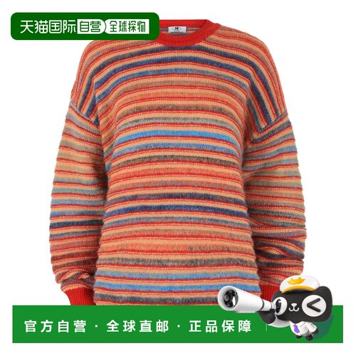 自营m missoniOversized Striped Knit Sweater - blue beige red