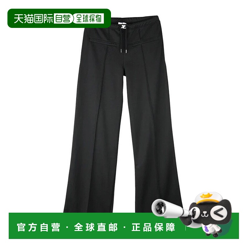 自营courregesWide-Leg Black Trousers With Contemporary Silho