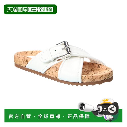 自营Schutz Nairobi Leather Flat - white 美国奥莱直发凉鞋