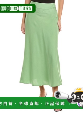 自营 anna kay安娜KAY马克西裙子-绿色 美国奥莱直发半身裙包臀裙