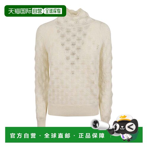 自营ermanno scervino针织长款Seeve高领毛衣-neutrals Pointelle