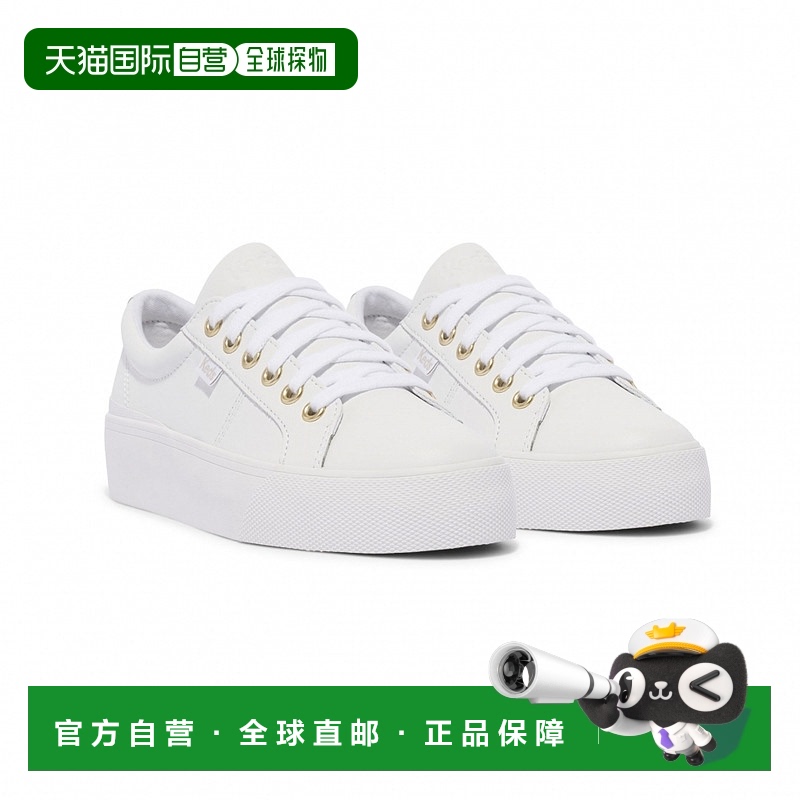 1h可退 美国直邮Keds Jump Kick Duo 系带白/金皮革厚底女鞋板鞋