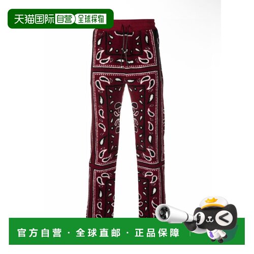 自营Amiri Printed Bandana Fleece Pants- Red / Black - red 美