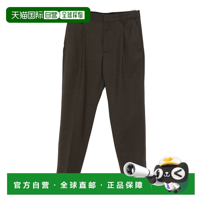 自营jacquemusDeep Muted Green Trousers With Tailored Fit - b