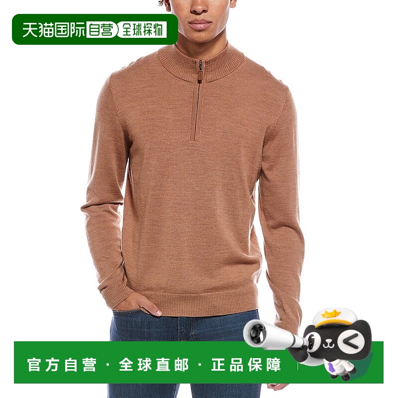 自营Mette Merino Wool 1/4-Zip Mock Neck Sweater - brown 美国