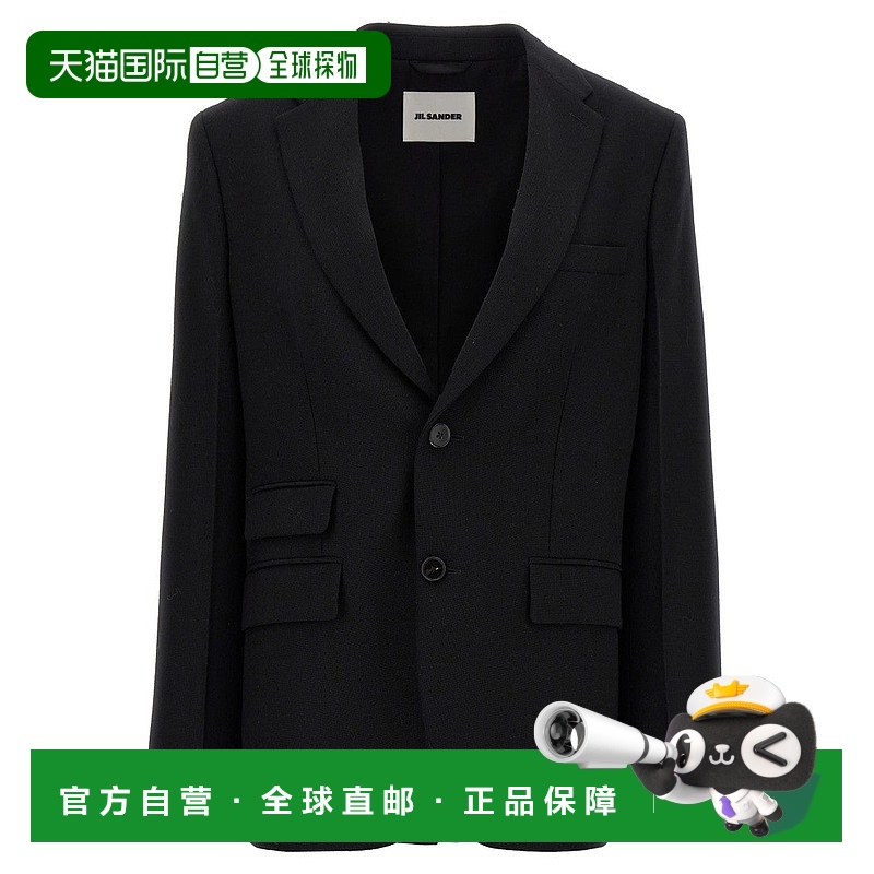 自营 jil sanderTailored Single-Breasted Blazer - black 美国