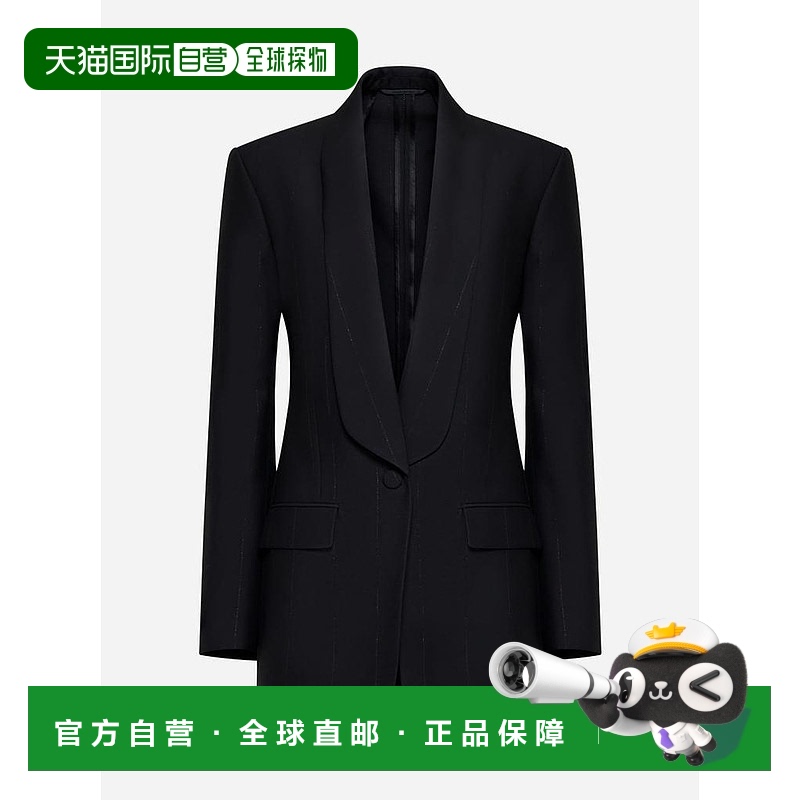 1h可退 【美国直邮】纪梵希 GIVENCHY Lame 条纹羊毛混纺西装外套