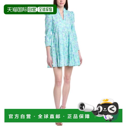 自营Sail to Sable Long Sleeve Tiered Dress - blue 美国奥莱直