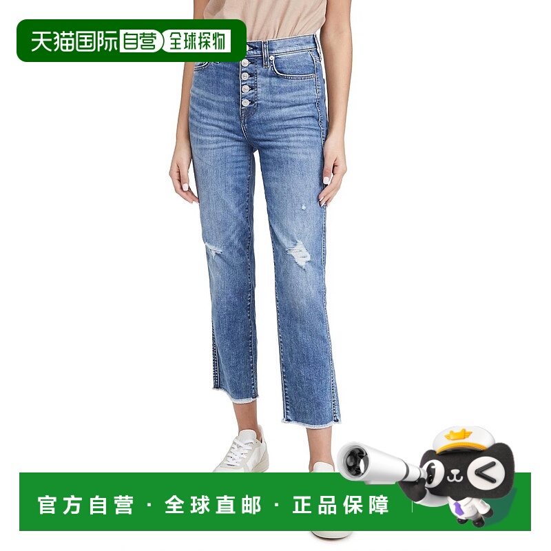 自营7 for all mankindCropped Straight Leg Jeans In Aquarius
