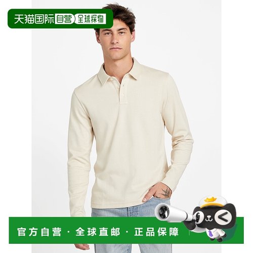 自营guessNoel Jacquard Long-Sleeve Polo - over night oats 美