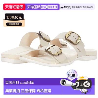 自营Women's Spenco Vista Sandals Wide Beige Leather Open Toe