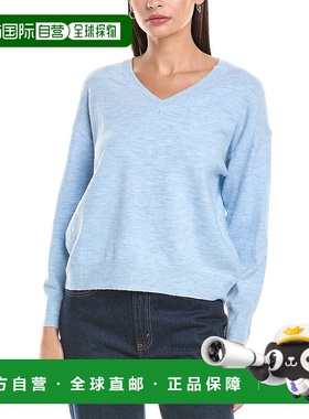 自营 anna kay安娜 凯V领毛衣-蓝色 美国奥莱直发
