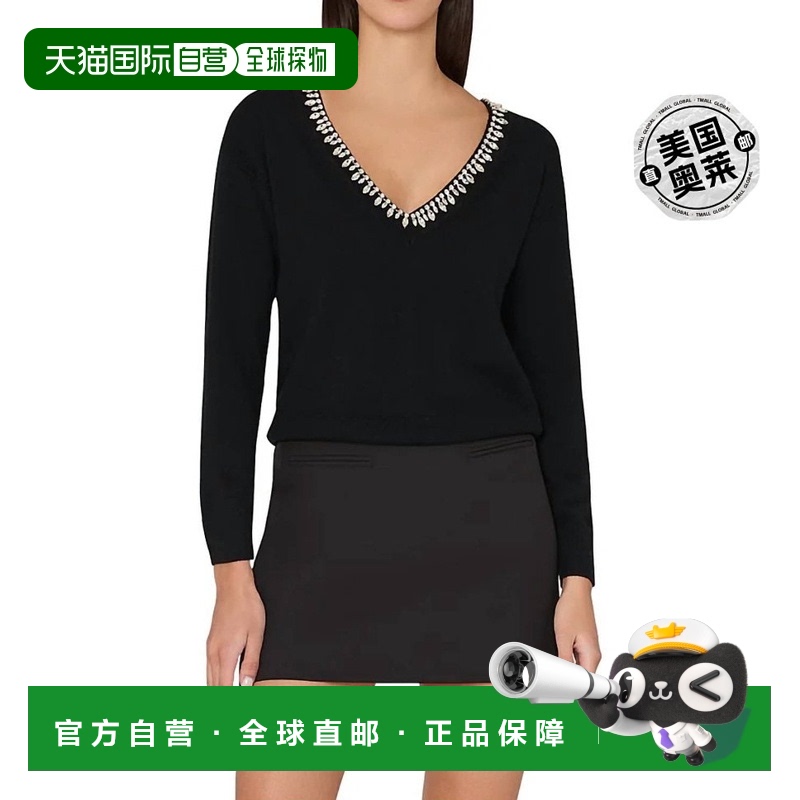 自营 millyKalia Crystal Sweater In Black - black 美国奥莱直