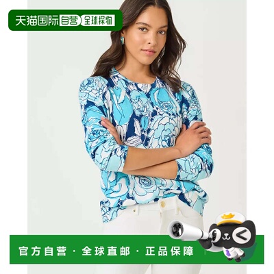 自营lilly pulitzerTensley毛衣-Capri蓝色Rosanna 美国奥莱直发