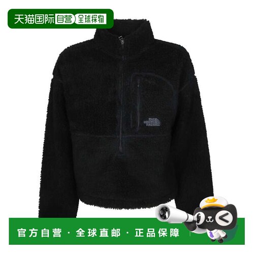 自营the north face短款高领半拉链羊毛夹克-黑色 美国奥莱直发