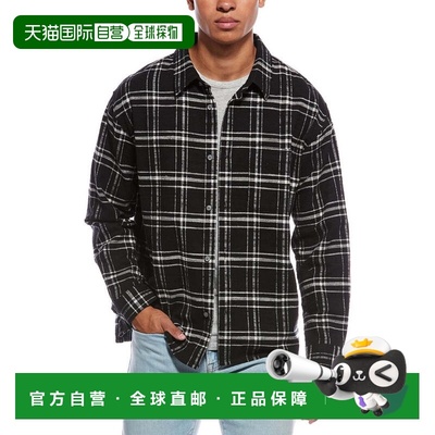 自营FRAME Denim Plaid Overshirt - black 美国奥莱直发外套