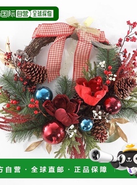 自营 safavieh人造 28 英寸玉兰椭圆形花环带装饰品和蝴蝶结 - 多