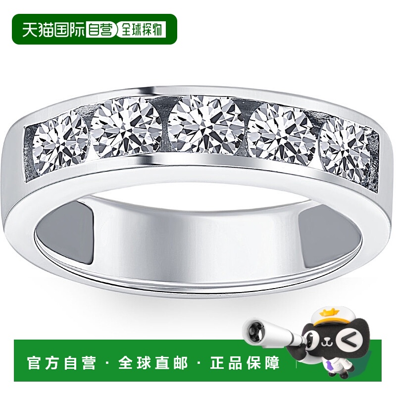 自营 pompeii31 1/4ct 钻石结婚戒指槽镶男式戒指 14k 白金 - 14k