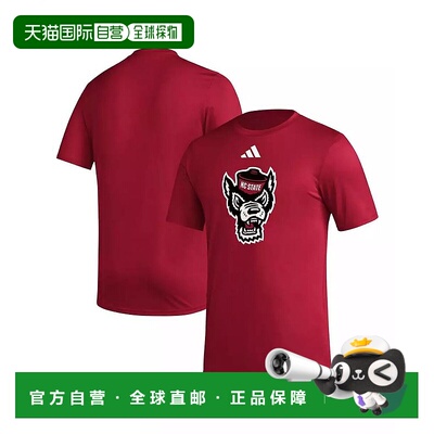 1h可退 【美国直邮】adidas 阿迪达斯 男士红色北卡州立大学狼群