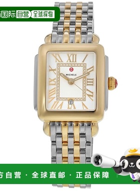 自营Michele Deco Madison银色钻石表盘双色手镯女式手表MWW06G00