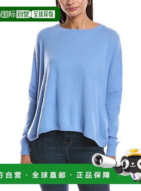 自营Minnie Rose Cropped Cashmere Sweater - blue 美国奥莱直发