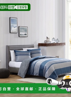 自营 Nautica Linden 双面被子和枕套套装 - nrf 钴波 美国奥莱直