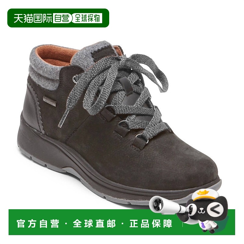 自营rockport女士 Pyper Hiker 中号靴子（黑色磨砂皮） - 黑色磨