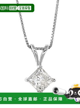 自营vir jewels3/4 cttw 钻石单石吊坠项链 14K 白金公主链 - 白
