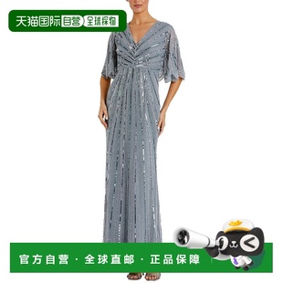 Duggal blue Cape Gown 美国奥莱直发连衣裙 Sleeve 自营Mac