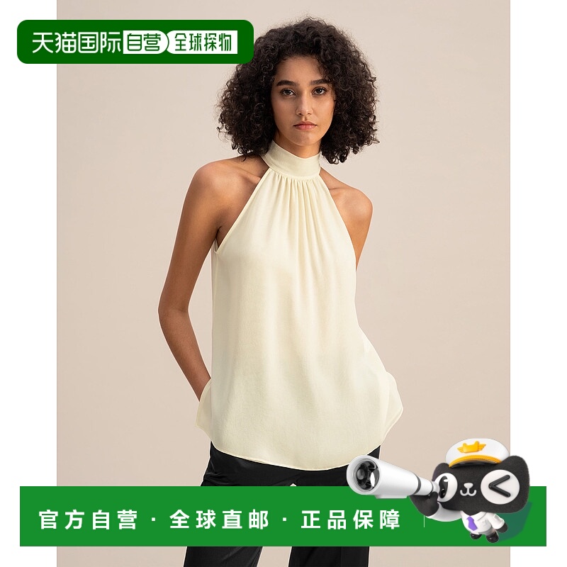 自营lilysilkSilk Georgette Halter Neck Top for Women - lily