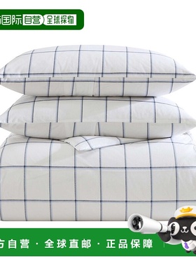 自营 Nautica Plot 蓝色特大号羽绒被套 - wintersky 美国奥莱直