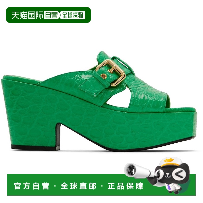 1h可退 香港直邮潮奢 BY FAR 女士 绿色 Lenka 凉鞋 22SSLNKSPGCC