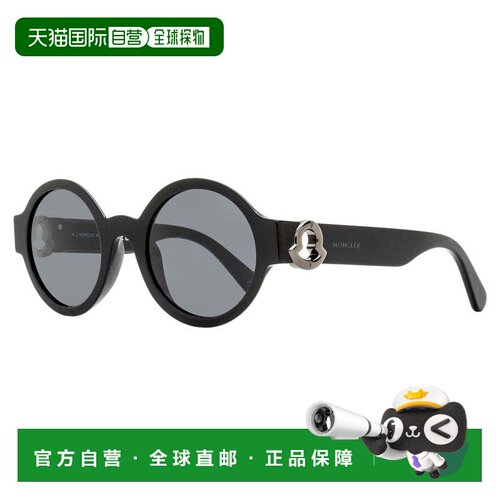 自营Moncler Women's Atriom Round Sunglasses ML0243 01A Black