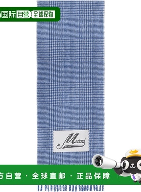 1h可退 香港直邮潮奢 Marni 玛尼 女士 蓝色围巾 SCMC0141Y0UAW05