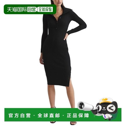 自营Reiss Maddison Button Collar Knitted Bodycon Dress 美国
