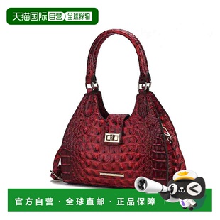 自营 mia k collectionAva Faux Crocodile-Embossed Vegan Leath