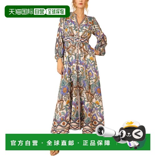 自营Hale Bob Ryann Linen Maxi Dress - beige 美国奥莱直发