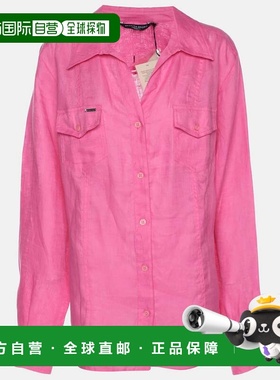 自营Marina Sport By Marina Rinaldi Pink Linen Button Front S