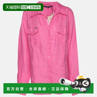 自营Marina Sport By Marina Rinaldi Pink Linen Button Front S