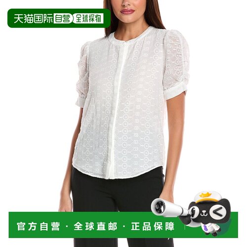 自营 T Tahari纽扣衬衫-白色泡泡袖 美国直发奥莱