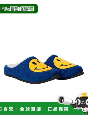 自营 Deer Stags Clogs男式美国8号蓝色笑脸人造毛皮拖鞋GBNC533-